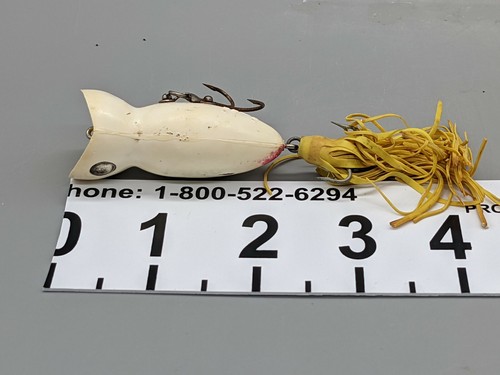 De colección. Señuelo Hula Popper Atlántico de plástico rojo blanco 1 gancho 2,25 pulgadas usado envío gratuito - Imagen 12 de 12