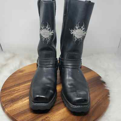 Harley Davidson Men’s Motorcycle Black Leather Boots Size 10.5 Embroidered Logo Harley-Davidson® Men main image 3