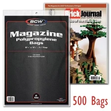 500 BCW Magazine Poly Bags 2 Mil Thin Safe Storage Top Quality Holders Sleeves