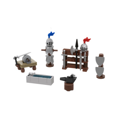 BuildMoc 6-in-1 Blacksmith Accessories for Castle Theme Scene 90 teile C9160