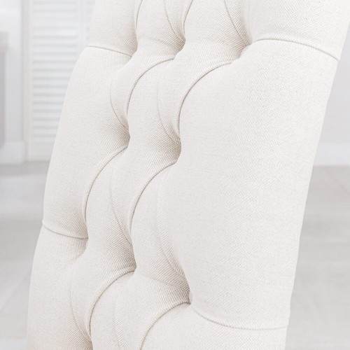 (Set of 2) Oxford Natural Linen Scroll Back Dining Chairs | Solid Oak Legs - Picture 6 of 6
