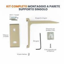 Supporto Bastone Tenda Moderno - Modello Singolo / Doppio per Binario Tenda Cubo