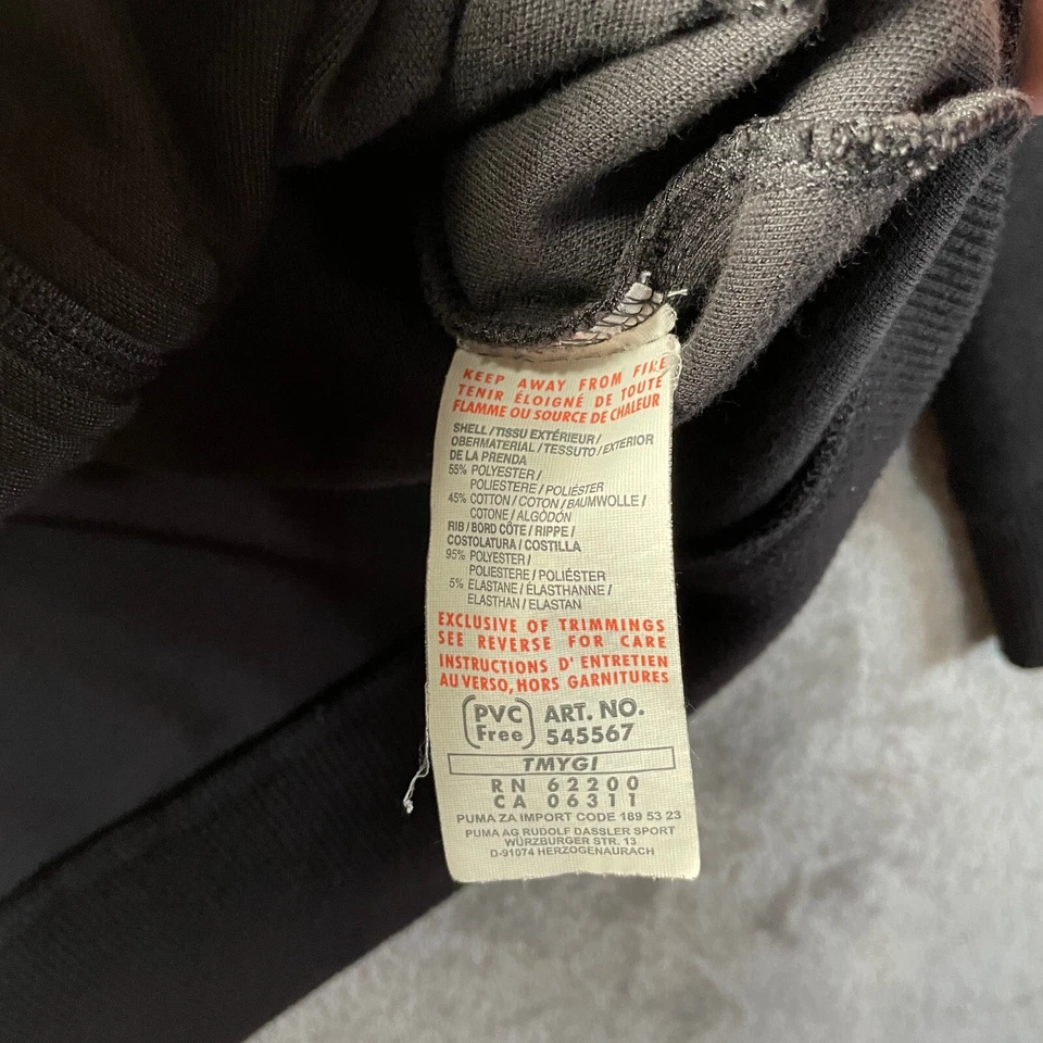 Puma Track Jacket Sweater Mens Small Black White Color Block Vintage Full Zip Up - Image 4 of 4