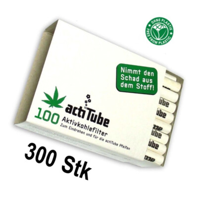 300x actiTube  AKTIVKOHLEFILTER, 8mm, smart smoking, made in germany