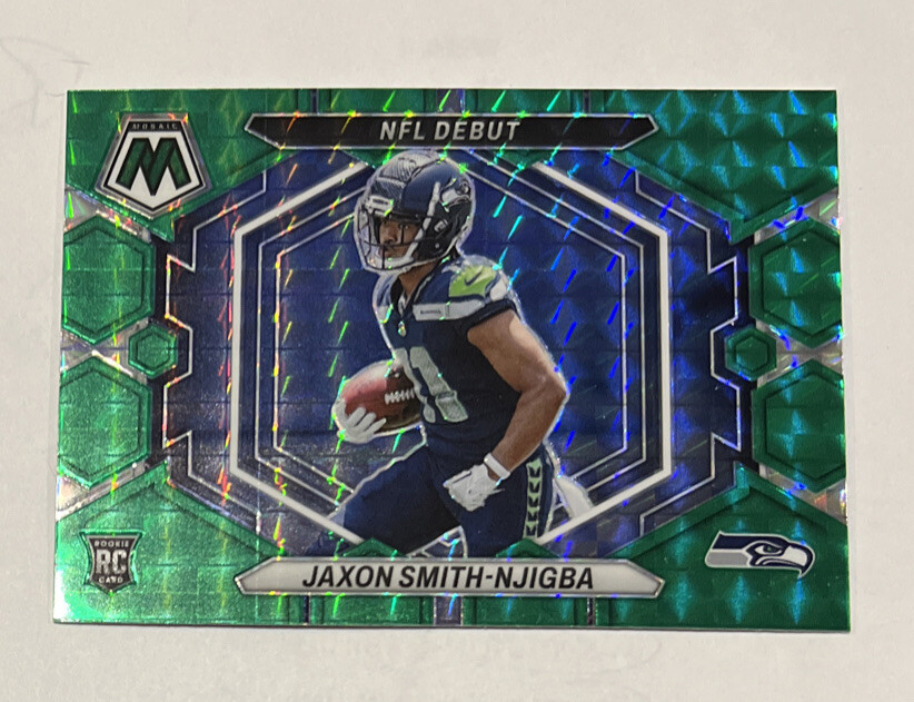 2023 Panini Mosaic Jaxon Smith-Njigba Green Mosaic NFL Debut Rookie #ND-12 RC