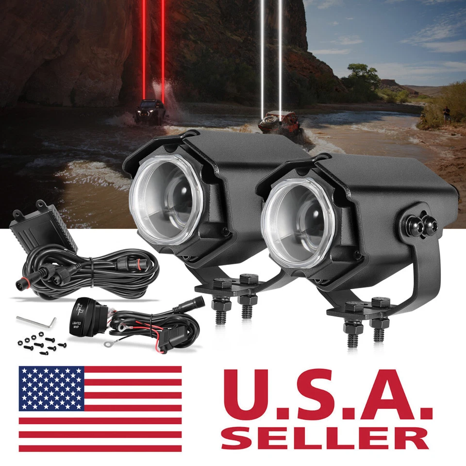 3" Laser RGB LED Whip Light Whipless Rock Lights for ATV UTV Polaris RZR XP 1000 — 第 3/4 张图片