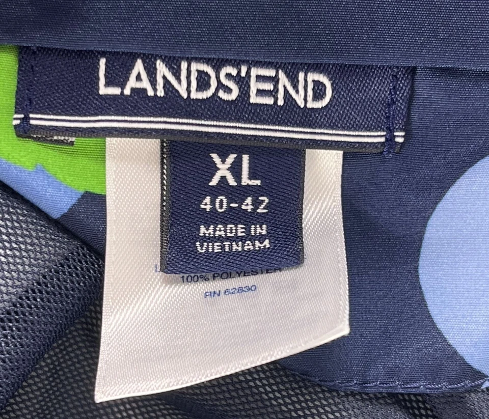 Lands' End Floral Swim Trunks Board Shorts Men XL 40-42 Blue Pink Beach Hawaiian - Image 2 of 4