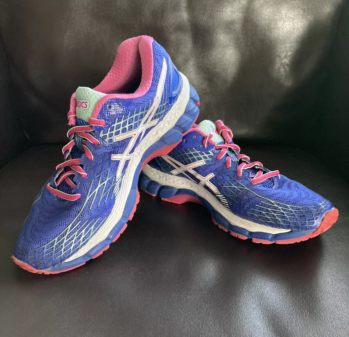 vendedor itálico sarcoma Asics Gel Nimbus 17 Womens Running Shoes Blue Low Top Lace Up Sneakers  T557N 7.5 | eBay