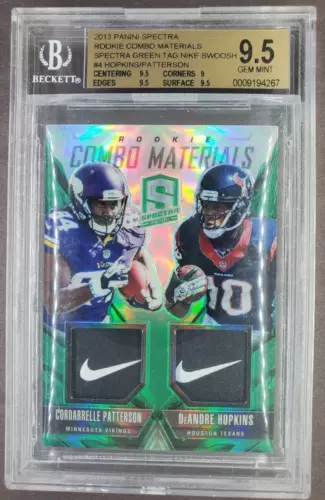 DeAndre Hopkins 2013 Panini Spectra Nike Swoosh /5 BGS 9.5  ROOKIE C. Patterson
