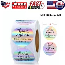 500Pcs Thank You for Supporting My Small Business Stickers Holographic Stickers