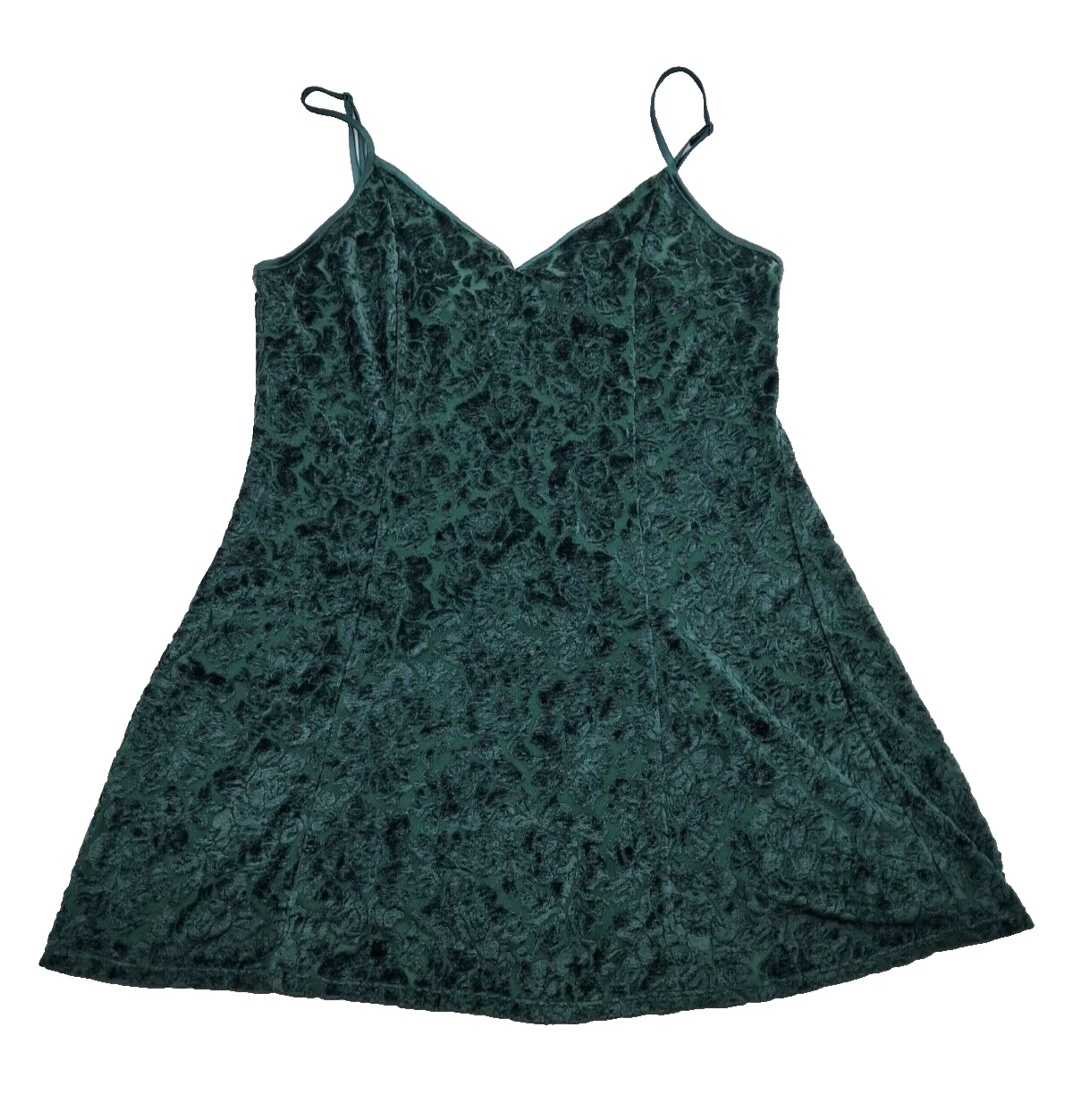 UNDERCOVER Vestito Babydoll Vintage Victorias Secret Velluto Burnout Slip Taglia M Verde Chemise