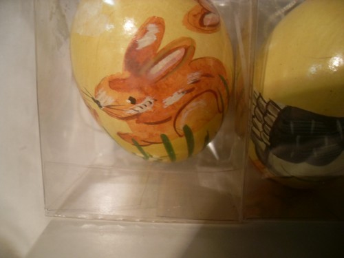 3 Gorgeous Vintage Made in The Republic of China Hand Painted Eggs - NIB #0722 - Picture 2 of 9