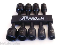 9pc ATE PRO LASER ETCHED IMPACT MAGNETIC NUT SETTER DRIVER SOCKET SET SAE 10782