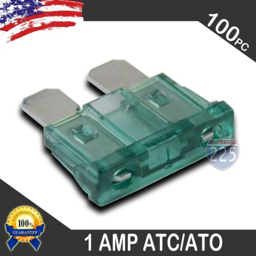 100 Pack 1 AMP ATC/ATO STANDARD Regular FUSE BLADE 1A CAR TRUCK BOAT MARINE RV - Picture 1 of 7