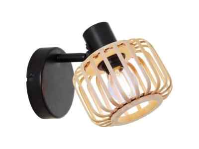 Brilliant Wandspott Pecan schwarz matt E14 max. 40W schwenkbar, Bambus - Metall