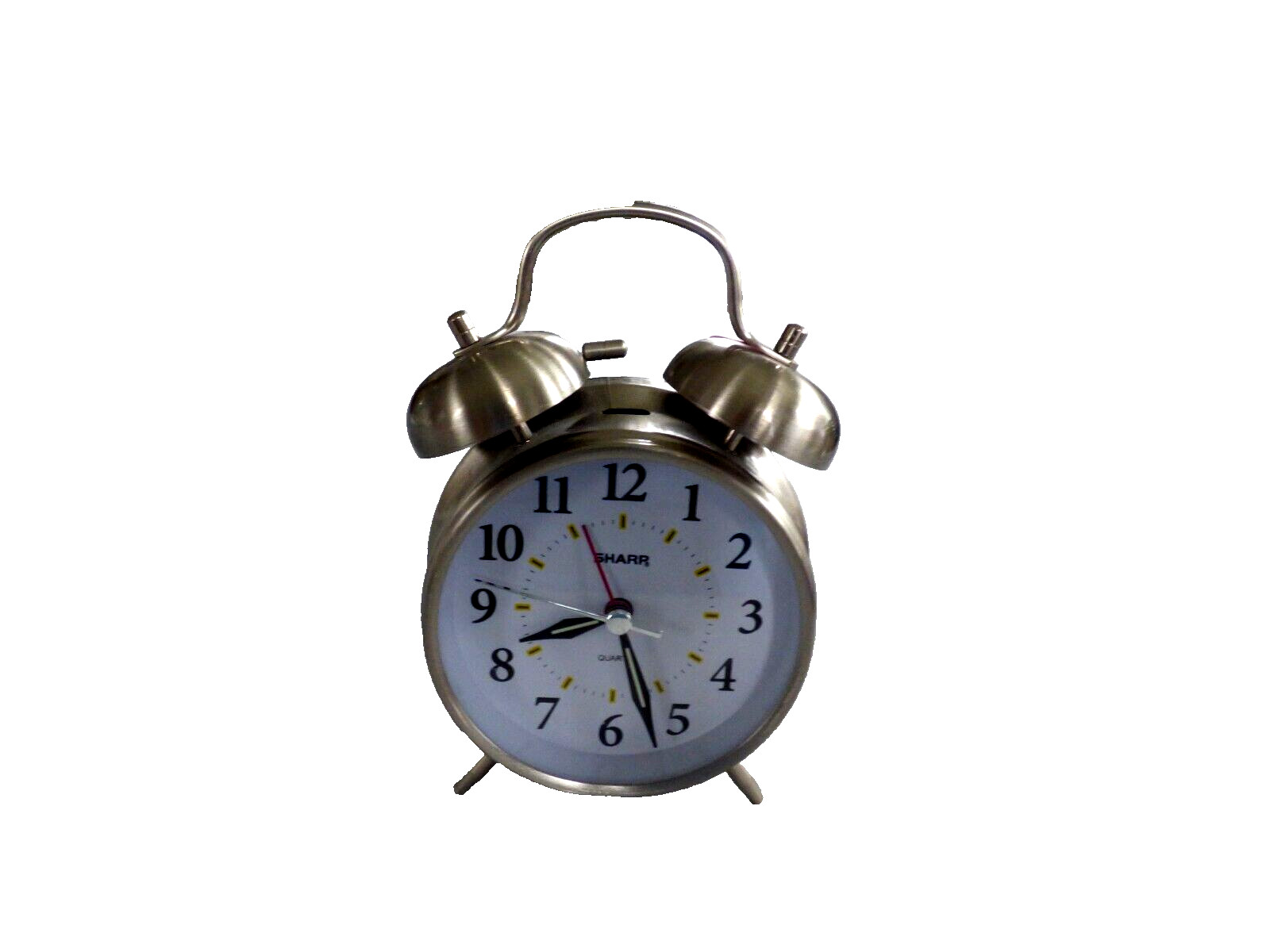 Quartz Analog Spc800 Brushed Silver Loud Double Bell