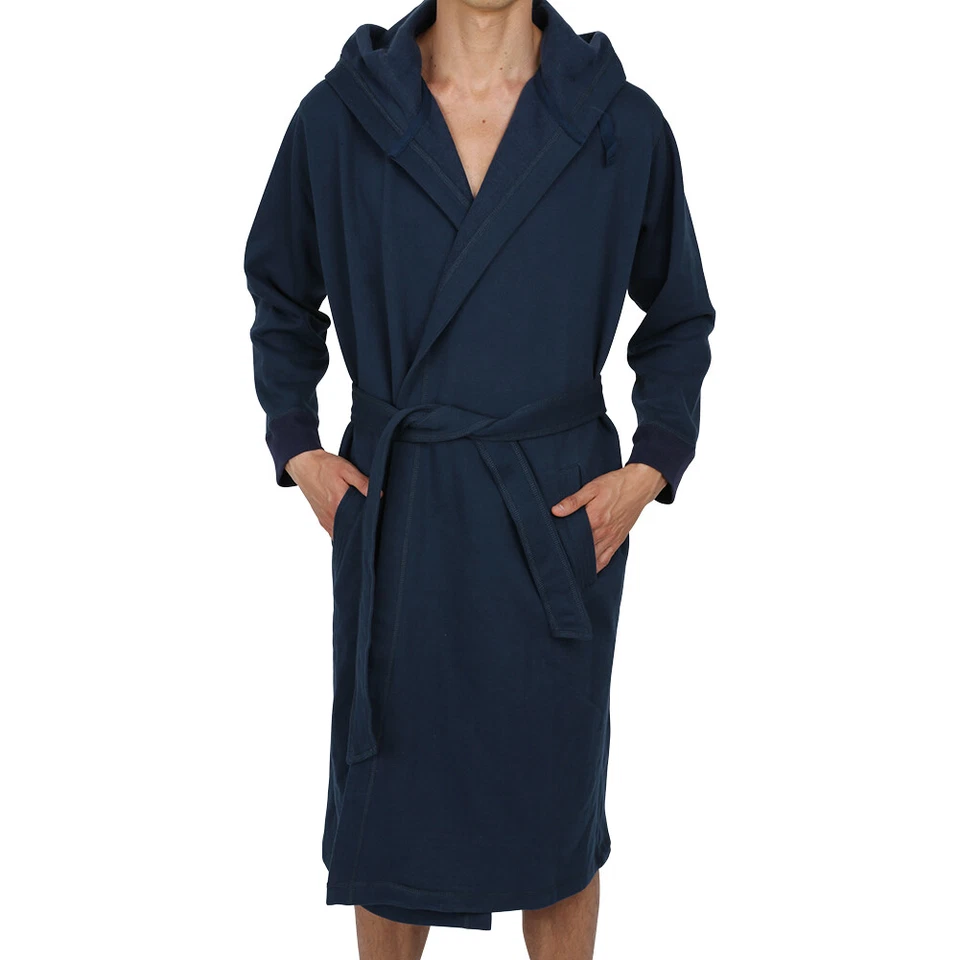 Bata con capucha de algodón para hombre-albornoz-gruesa (tela estilo sudadera) vendedor de EE. UU. Foto 3 de 3