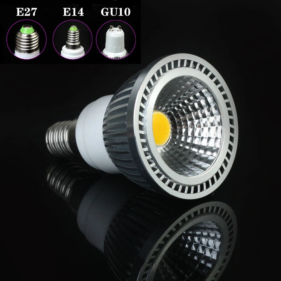E27 E14 GU10 5W LED SPOTLIGHT BULB LAMP HIGH POWER COB DAY COOL