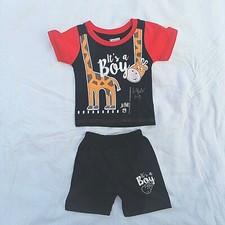 2pcs Kids Baby Boys Handsome Summer Suit Short Sleeve T-shirt And Blue Short New