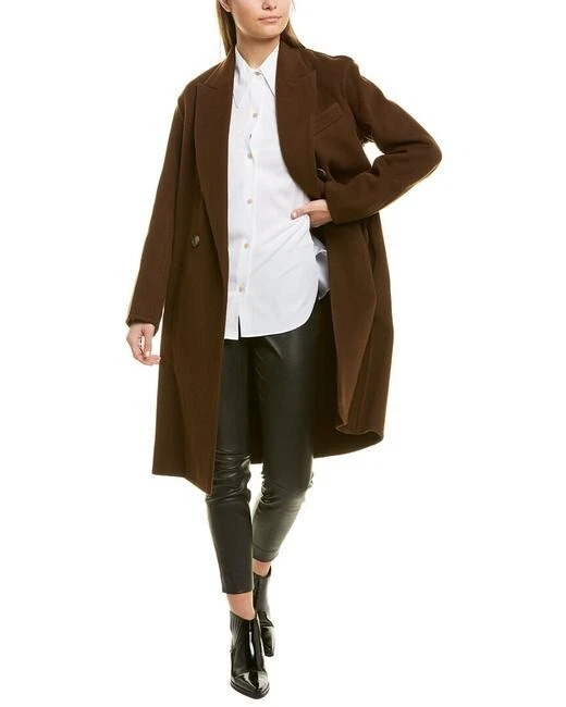 NEW VINCE Double-breasted Oversized Wool-blend  Coat V688691275 - Size XL #C2966 - Image 4 of 4