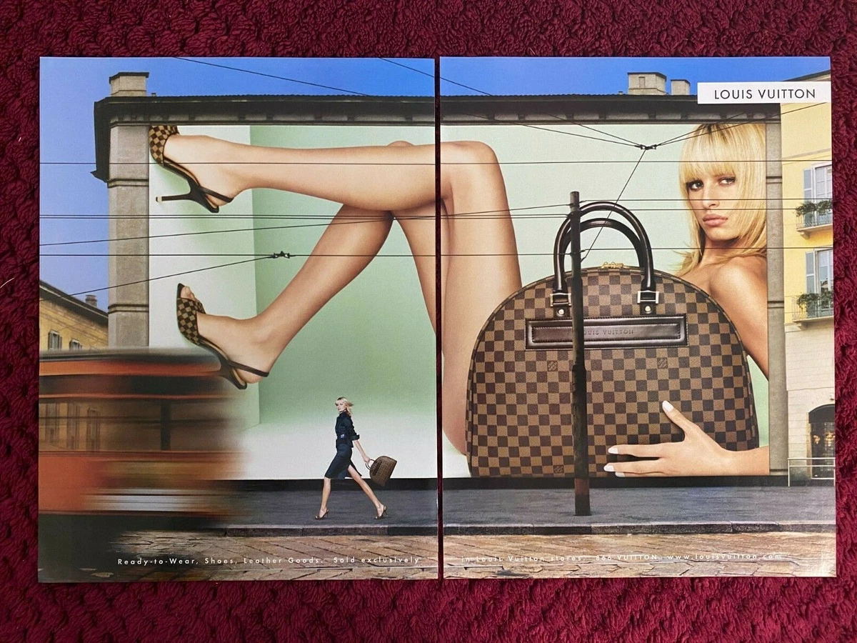 2001 LOUIS VUITTON Luggage : Karolina Kurkova Magazine PRINT AD (2-pg )