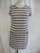 Ladies Dress Marc Jacobs size S blue beige fine knit, stretch, pockets, 1219