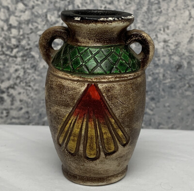 Hand Painted Miniature Jug Vase Southwest 3 1/4''