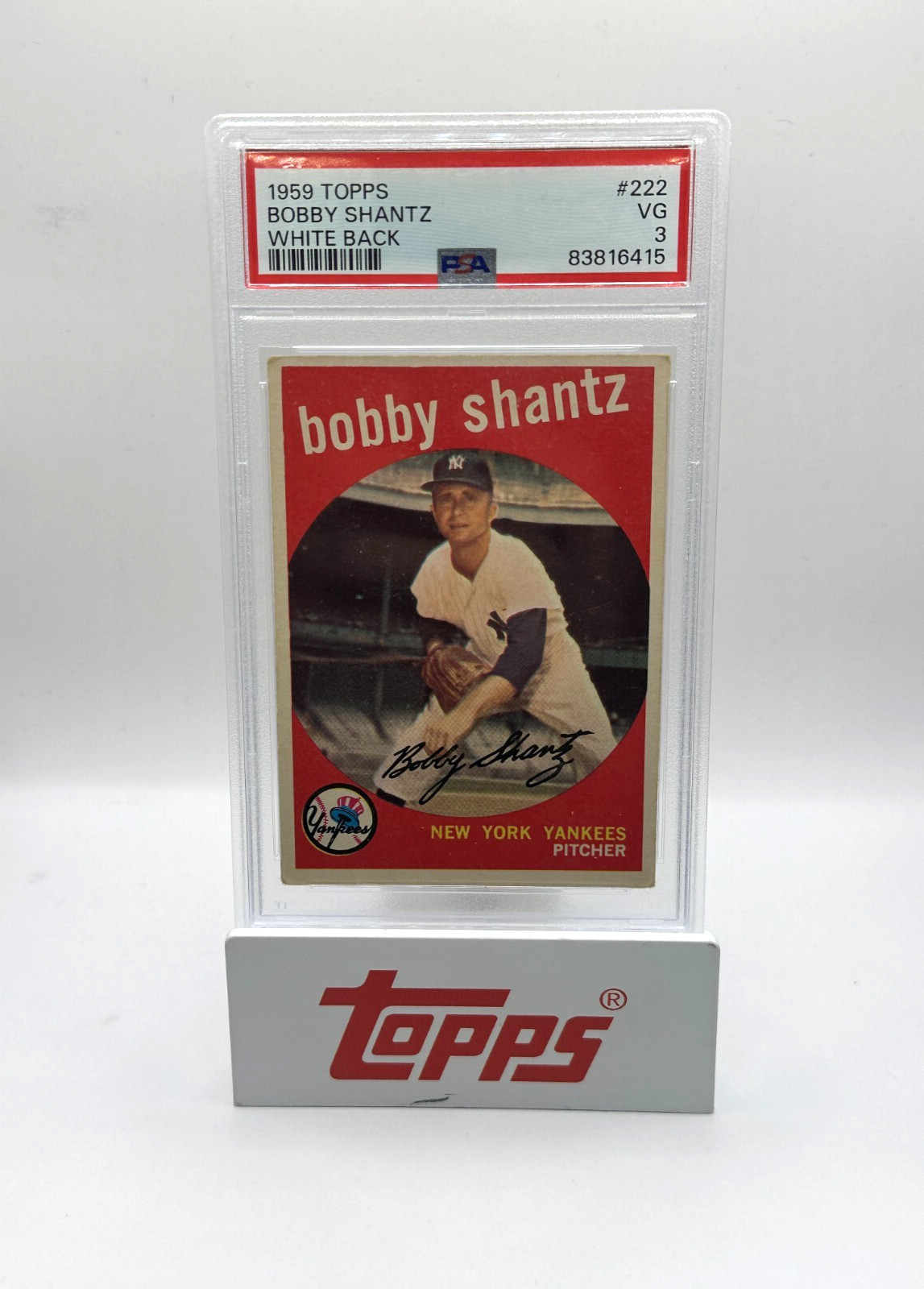1959 Topps Bobby Shantz White Back #222 VG PSA 3