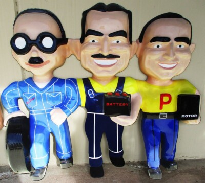Manny Moe and Jack The Pep Boys Laser Cut Metal Sign 48'' by 42''