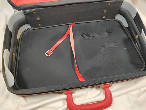 Hello Kitty Luggage Bag Suitcase SANRIO RARE 1991 Vintage Plaid Pattern Red - Picture 10 of 12