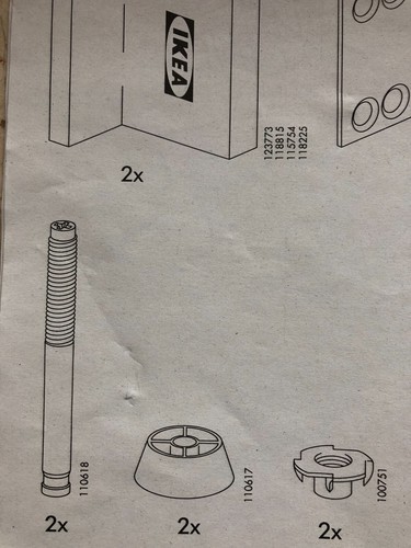 2 dreiteilige IKEA Füße schwarz für Schrank PAX höhenverstellbar unbenutzt - Bild 6 von 6