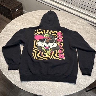 Buc-ee's Hoodie Black Pullover Graphic Beaver Logo Sweatshirt Bucees Hip Hop L