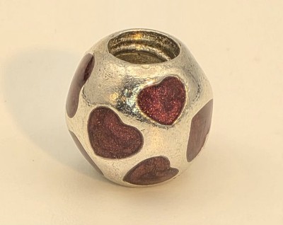 Pandora Red Enamel Heart Charm Sterling Silver 925 ALE Authentic Gift Charm