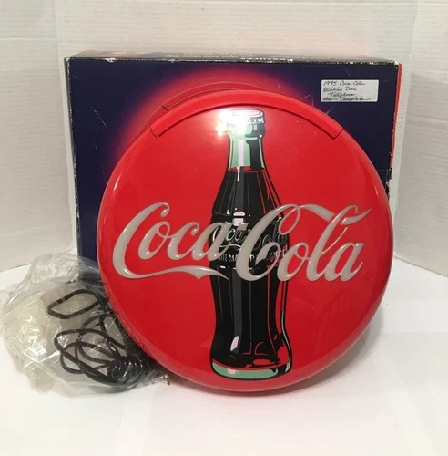 Vintage 1990s Coca Cola Telephone Light Up Red Disc Landline Works