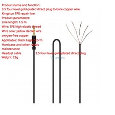 Audio Cable for Kingston HyperX Cloud Revolver,Cloud,Silver Headphone