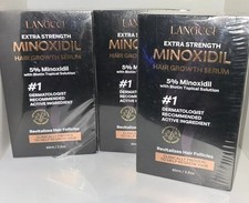 3 Pack Langcci 5 Minoxidil Hair Growth Serum Biotin With Derma Roller 60ml