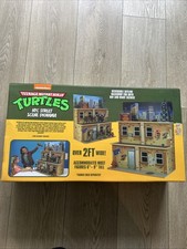 NECA TMNT Teenage Mutant Ninja Turtles Cartoon NYC Street Scene Diorama New