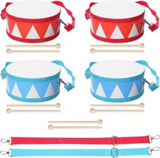 4 Pcs Drum Set for Kids 8 Inch Toddler Toy Drum 10 Drumsticks with Adjustable...