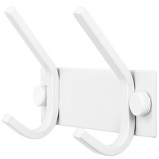 White Coat Rack Wall Mount 3 Hooks Hanger Rail Storage Clothes Hat 1 PCS
