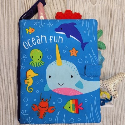 Make Believe Ideas Ocean Fun Soft Cloth Book Baby Toddler Sensory Touch Feel