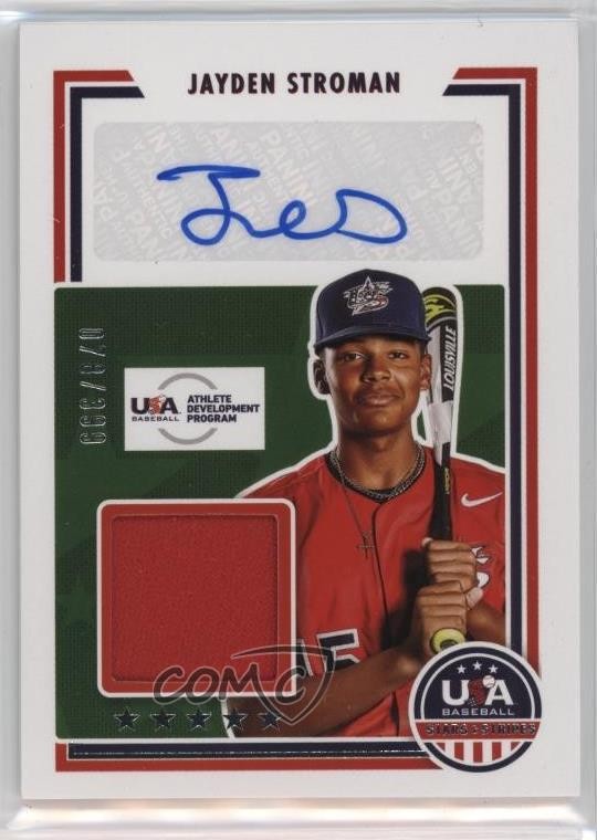 2022 USA Baseball Stars & Stripes Signatures 78/399 Jayden Stroman Auto 1ln4