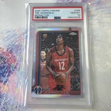 2025 Topps Chrome Tre Johnson III Refractor PSA 10 RC -Wizards Good Investment 