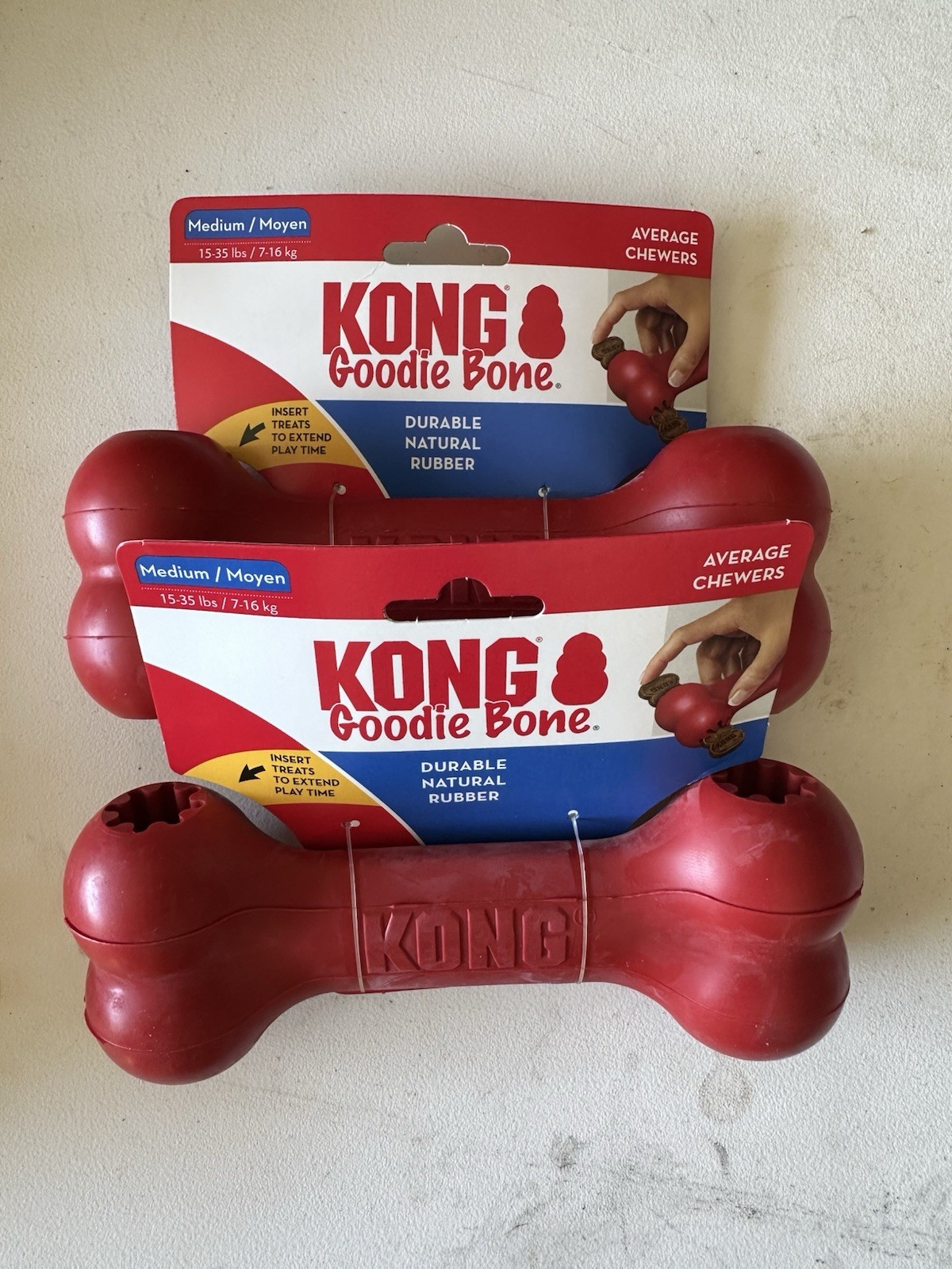 (2 Pack) Kong Goodie Bone Medium Dog Chew Toy