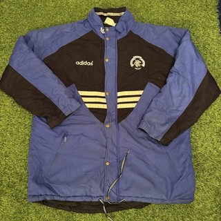Vintage 1994 95 Glasgow Rangers Adidas Football Bench Coat Jacket Shirt XL