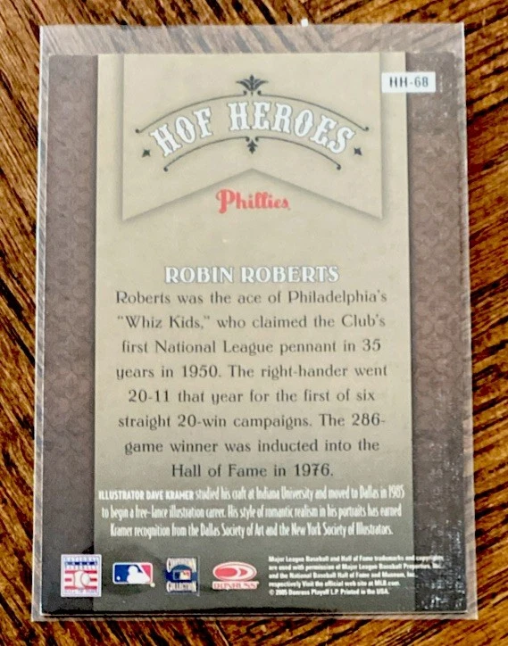2005 DONRUSS DIAMOND KINGS HOF HEROES ROBIN ROBERTS INSERT PHILADELPHIA PHILLIES - Image 2 of 2