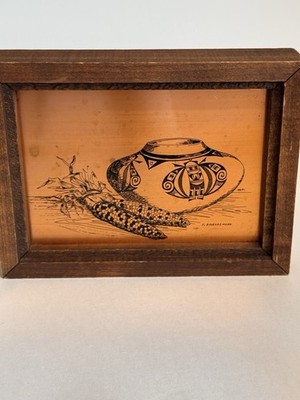 Copper Etching Art by K. Brueggemann  Hopi  8in x 6.5 in Southwestern Native Art