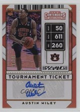 2020 Panini Contenders Draft Picks Tournament Ticket 2/49 Austin Wiley Auto 12v9