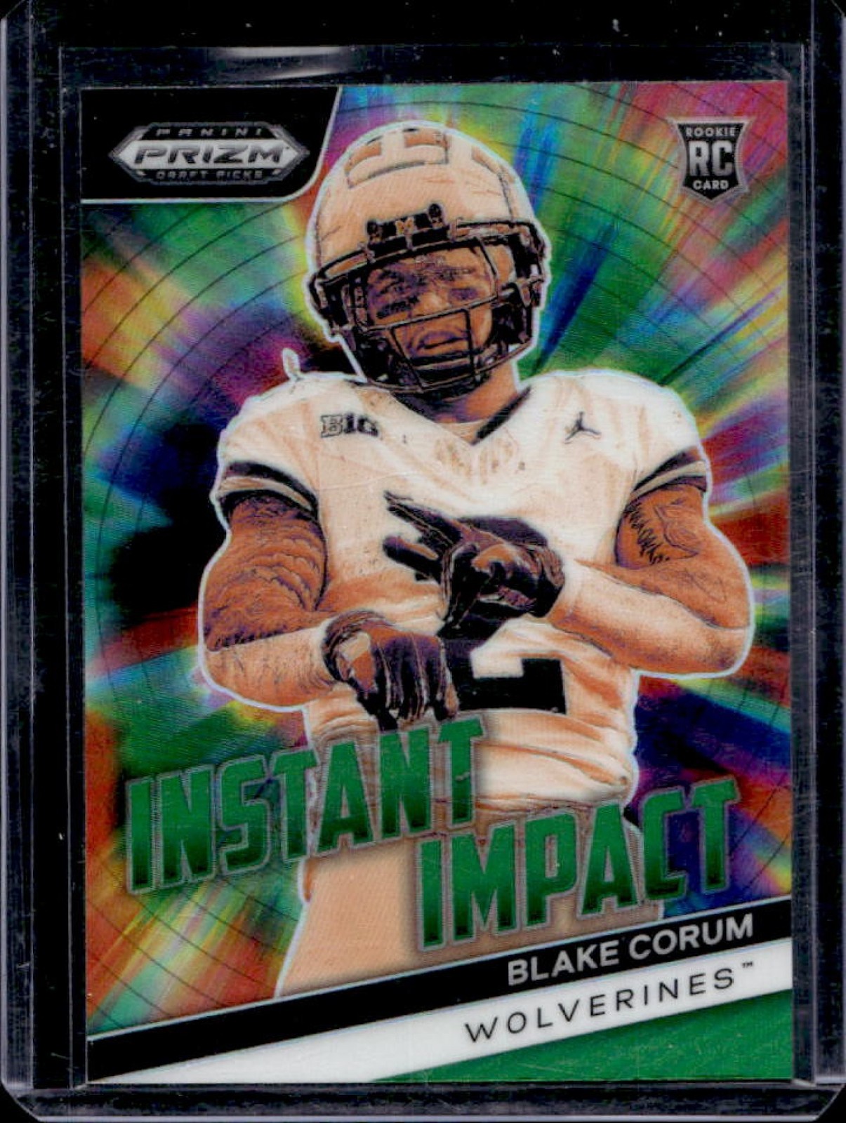Blake Corum Panini Prizm Draft Picks Instant Impact #IIBC Green