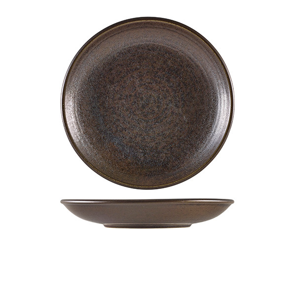 Terra Porcelain Black Deep Coupe Plate For Kitchen Restaurant 25cm Pack of 6