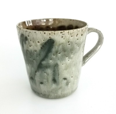 Asche glasiert Studiokeramik Becher signiert schönes Beispiel